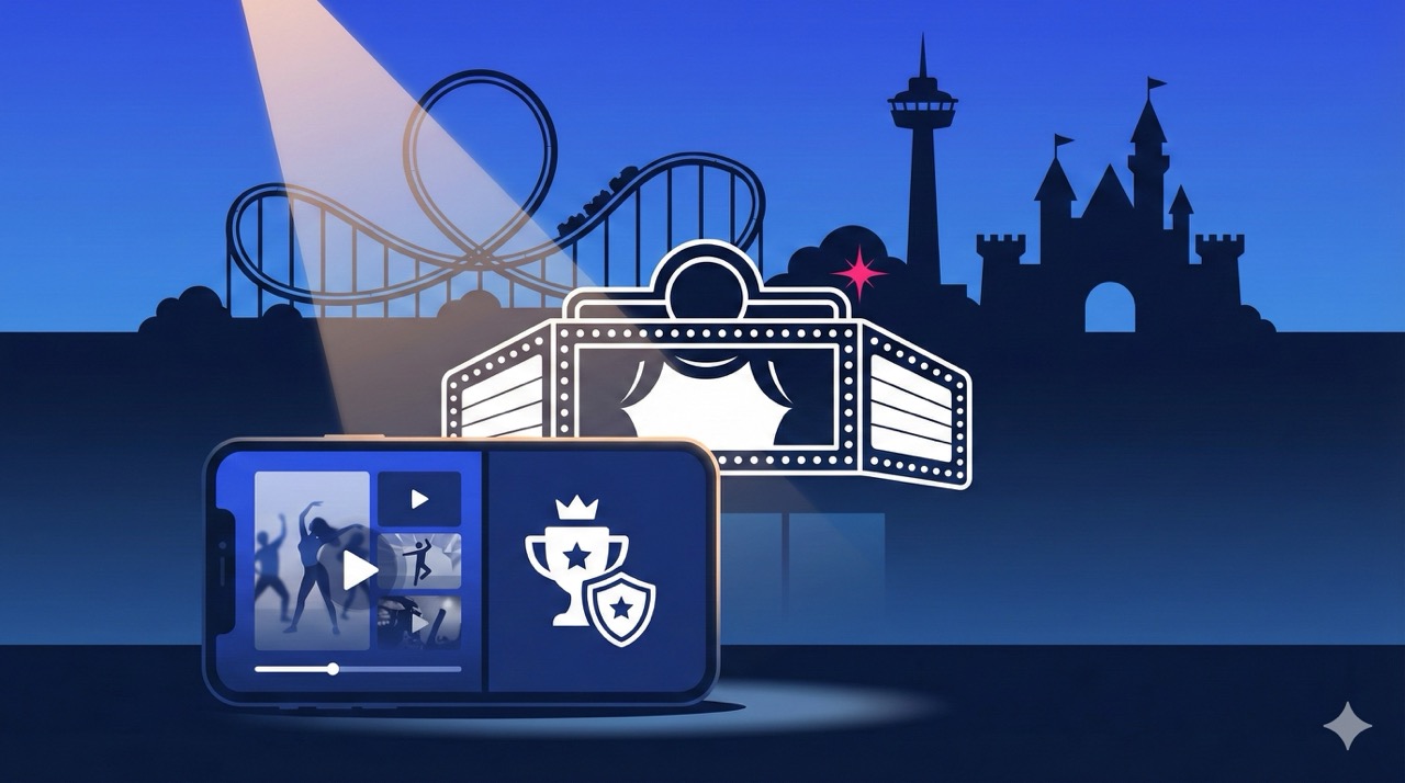 Flutter media and entertainment apps — Universal Studios, Hamilton, ByteDance, Supercell, MGM Resorts, and Comcast spanning theme parks, Broadway, streaming, and mobile gaming